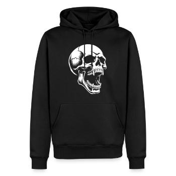 Schreiender Schädel - Männer Premium Bio Hoodie - Schwarz - Vorne - Nico (187cm)
