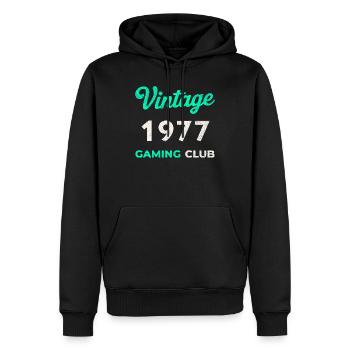 Vintage 1977 – Gaming Club Retro Geburtsjahr - Männer Premium Bio Hoodie - Schwarz - Vorne - Nico (187cm)