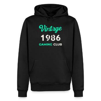 Vintage 1986 – Gaming Club Retro Geburtsjahr - Männer Premium Bio Hoodie - Schwarz - Vorne - Nico (187cm)