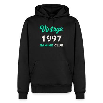 Vintage 1997 – Gaming Club Retro Geburtsjahr - Männer Premium Bio Hoodie - Schwarz - Vorne - Nico (187cm)