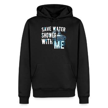 Économise de l’eau, douche avec moi, drôle, spirituel - Sweat à capuche Premium bio Homme - noir - Devant - Nico (187cm)