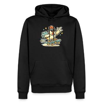 Sonnenbrillen-Henne Auf Skateboard - Männer Premium Bio Hoodie - Schwarz - Vorne - Nico (187cm)