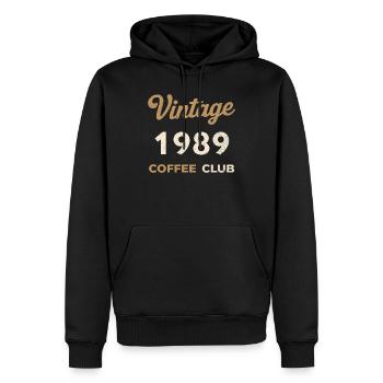 Vintage 1989 – Coffee Club Retro Geburtsjahr - Männer Premium Bio Hoodie - Schwarz - Vorne - Nico (187cm)