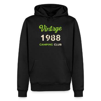 Vintage 1988 – Camping Club Retro Birth Year - Men’s Premium Organic Hoodie - black - Front - Nico (187cm)