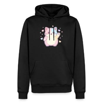 Joie du cœur en chaton pastel - Sweat à capuche Premium bio Homme - noir - Devant - Nico (187cm)