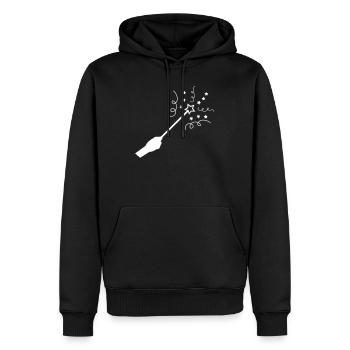 Baguette magique stellaire - Sweat à capuche Premium bio Homme - noir - Devant - Nico (187cm)