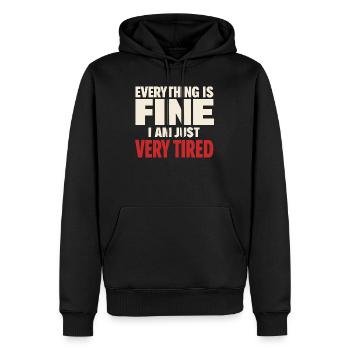 Burnt-out millennial, tired adult, - Men’s Premium Organic Hoodie - black - Front - Nico (187cm)