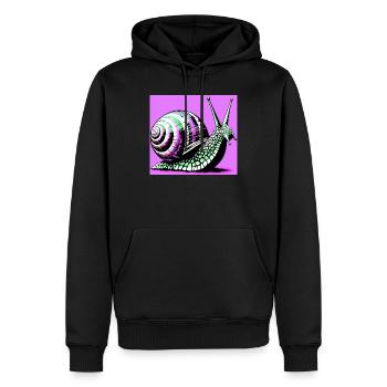 Escargot - Sweat à capuche Premium bio Homme - noir - Devant - Nico (187cm)