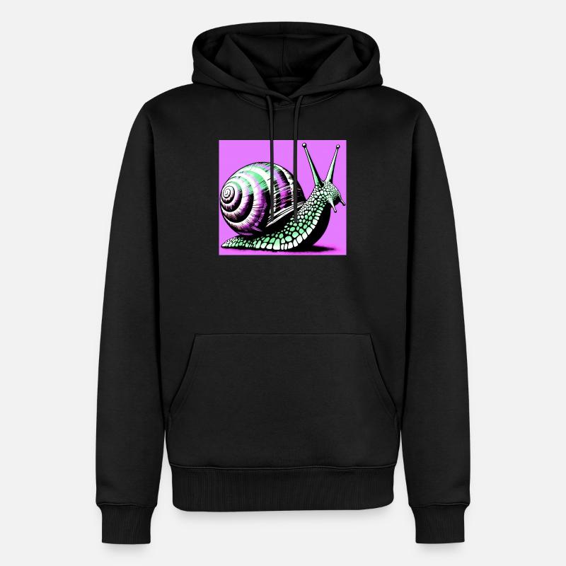 Escargot - Sweat à capuche Premium bio Homme - noir
