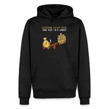 Leistung Lohnt Sich, Man Muss Erben - Männer Premium Bio Hoodie - Schwarz - Vorne - Nico (187cm)