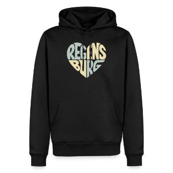 Conception du cœur de Ratisbonne - Sweat à capuche Premium bio Homme - noir - Devant - Nico (187cm)
