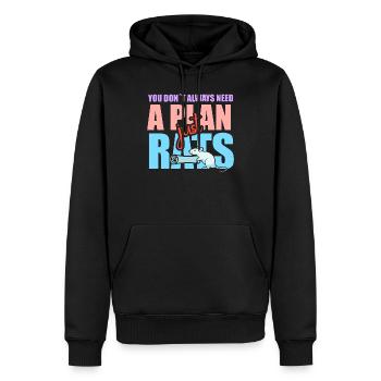 Ratte Hausratte Rattenbesitzer Rattenliebhaber - Männer Premium Bio Hoodie - Schwarz - Vorne - Nico (187cm)