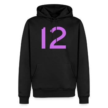 12 - Sweat à capuche Premium bio Homme - noir - Devant - Nico (187cm)