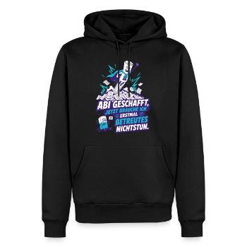 Betreutes Nichtstun nach Abi - Männer Premium Bio Hoodie - Schwarz - Vorne - Nico (187cm)