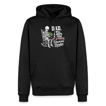 Je serai toujours ton fardeau financier Papa - Sweat à capuche Premium bio Homme - noir - Devant - Nico (187cm)