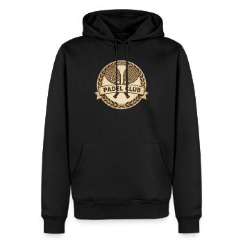 PADEL, club de padel, padel sport - Sweat à capuche Premium bio Homme - noir - Devant - Nico (187cm)