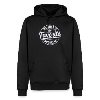 My Wife is My Favorite Problem Shirt Funny Quote - Men’s Premium Organic Hoodie - black - Front - Nico (187cm)