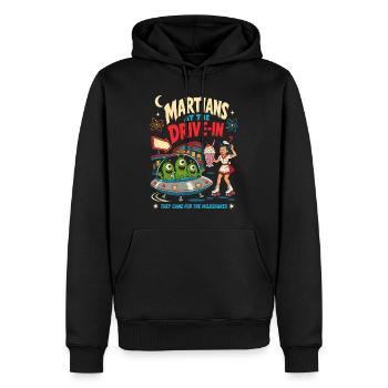 Martiens au Drive-In Diner - Sweat à capuche Premium bio Homme - noir - Devant - Nico (187cm)
