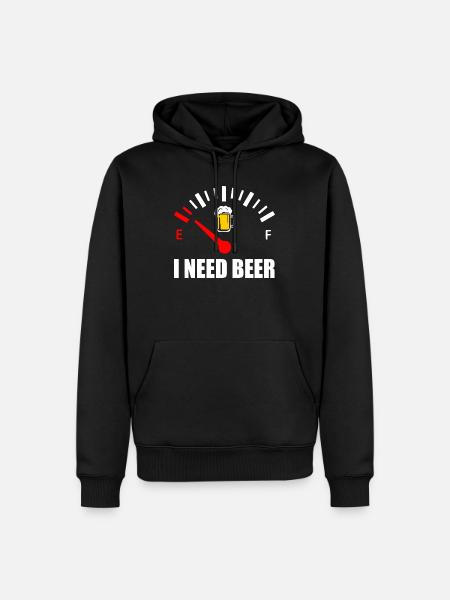 I need beer - Männer Premium Bio Hoodie - Schwarz