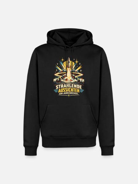 Silvester Feuerwerk Retro - Männer Premium Bio Hoodie - Schwarz