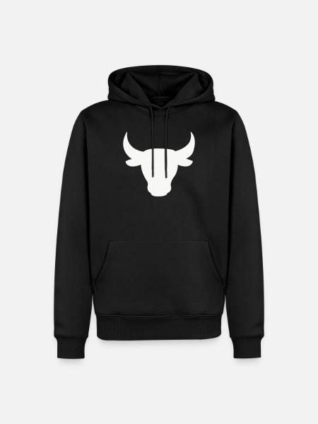 Stierkopf Silhouette - Männer Premium Bio Hoodie - Schwarz