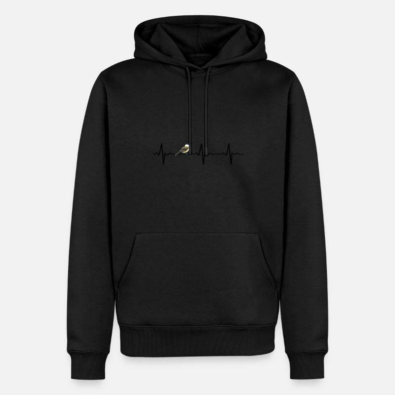 Oiseaux Birdwatcher Heartbeat Spring Bird - Sweat à capuche Premium bio Homme - noir