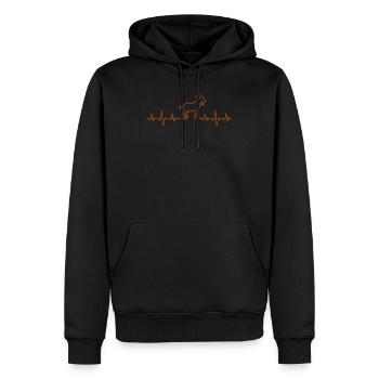 Ziege Herzschlag - Männer Premium Bio Hoodie - Schwarz - Vorne - Nico (187cm)