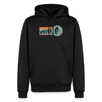 Retro Land Surveying Human Evolution Engineer Land - Männer Premium Bio Hoodie - Schwarz - Vorne - Nico (187cm)