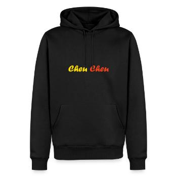cheu cheu - Sweat à capuche Premium bio Homme - noir - Devant - Nico (187cm)