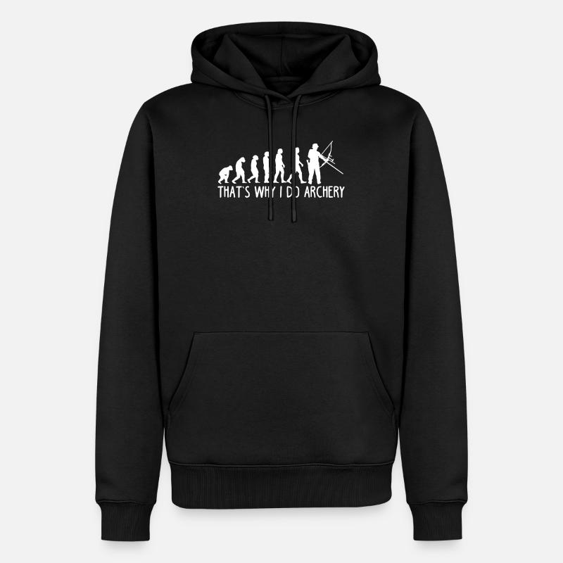 Bogenschießen Evolution - Männer Premium Bio Hoodie - Schwarz