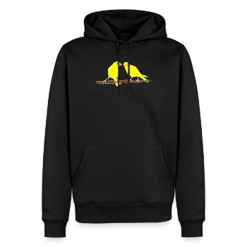 Canaris - Sweat à capuche Premium bio Homme - noir - Devant - Nico (187cm)