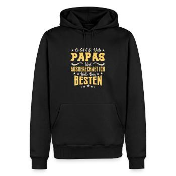 Es gibt so viele Papas und ich hab den Besten - Männer Premium Bio Hoodie - Schwarz - Vorne - Nico (187cm)