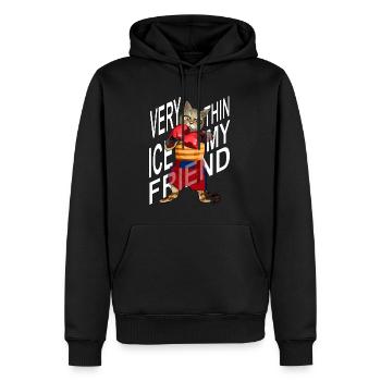 Very thin ice my freiend, Boxing Cat - Men’s Premium Organic Hoodie - black - Front - Nico (187cm)