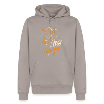 Yes I Drive stick - Men’s Premium Organic Hoodie - taupe - Front - Nico (187cm)