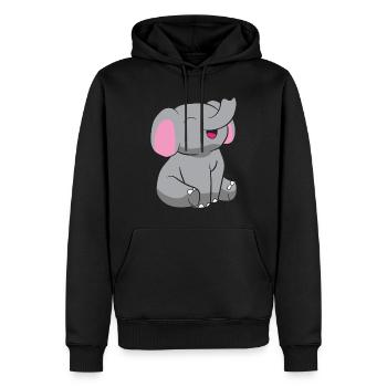Elefant - Elefantenbaby - Männer Premium Bio Hoodie - Schwarz - Vorne - Nico (187cm)
