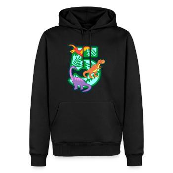 Dinosaurier 5. Geburtstagsparty Nummer 5 - 5 Jahre - Männer Premium Bio Hoodie - Schwarz - Vorne - Nico (187cm)