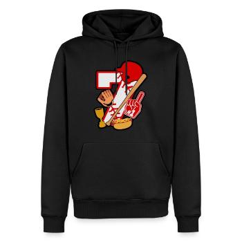 Fête du 7e anniversaire de baseball numéro 7 - 7 ans - Sweat à capuche Premium bio Homme - noir - Devant - Nico (187cm)