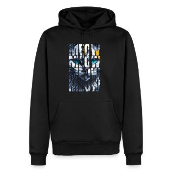 Meow Meow Meow Cat Design - Sweat à capuche Premium bio Homme - noir - Devant - Nico (187cm)