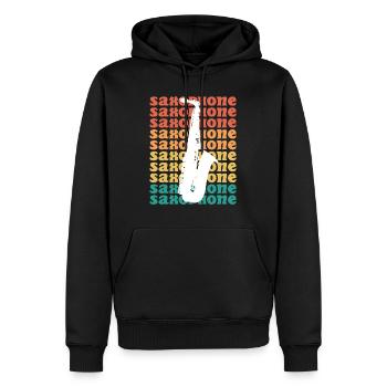 Vintage Musiker Saxophonist Saxophon - Männer Premium Bio Hoodie - Schwarz - Vorne - Nico (187cm)