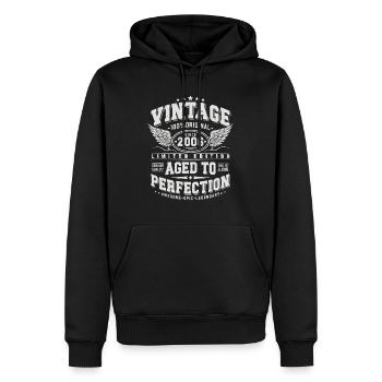 Jahrgang 2006 Vintage Retro Geburtstag Geschenk - Männer Premium Bio Hoodie - Schwarz - Vorne - Nico (187cm)