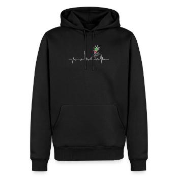 Running Laufen Marathon Läufer Herzschlag Geschenk - Männer Premium Bio Hoodie - Schwarz - Vorne - Nico (187cm)