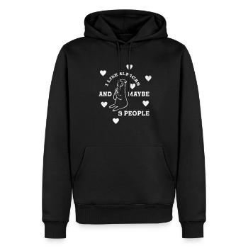 J’aime les alpagas et les lamas d’alpaga 3 personnes - Sweat à capuche Premium bio Homme - noir - Devant - Nico (187cm)