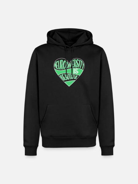 Neurodiversity Autimsus ADHD dyslexia - Men’s Premium Organic Hoodie - black