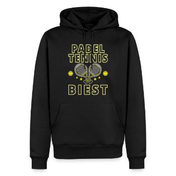 Padel Tennis Spieler Geschenkidee - Männer Premium Bio Hoodie - Schwarz - Vorne - Nico (187cm)
