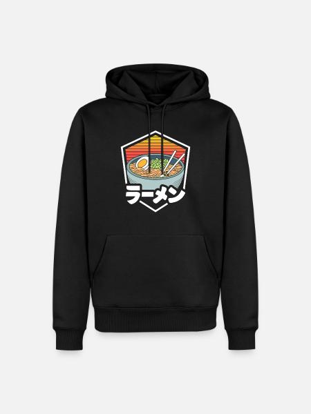 Retro Ramen - Men’s Premium Organic Hoodie - black