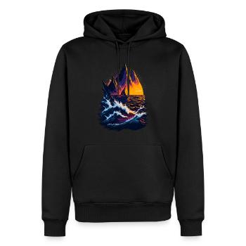 Fantastische Landschaftsillustration - Männer Premium Bio Hoodie - Schwarz - Vorne - Nico (187cm)