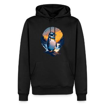Pingouin mignon - Sweat à capuche Premium bio Homme - noir - Devant - Nico (187cm)