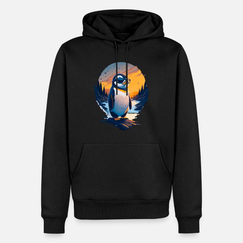 Pingouin mignon - Sweat à capuche Premium bio Homme - noir