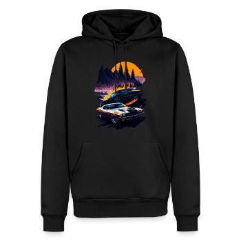 Voiture de sport classique - Sweat à capuche Premium bio Homme - noir - Devant - Nico (187cm)