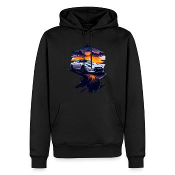 Voiture de sport - Sweat à capuche Premium bio Homme - noir - Devant - Nico (187cm)